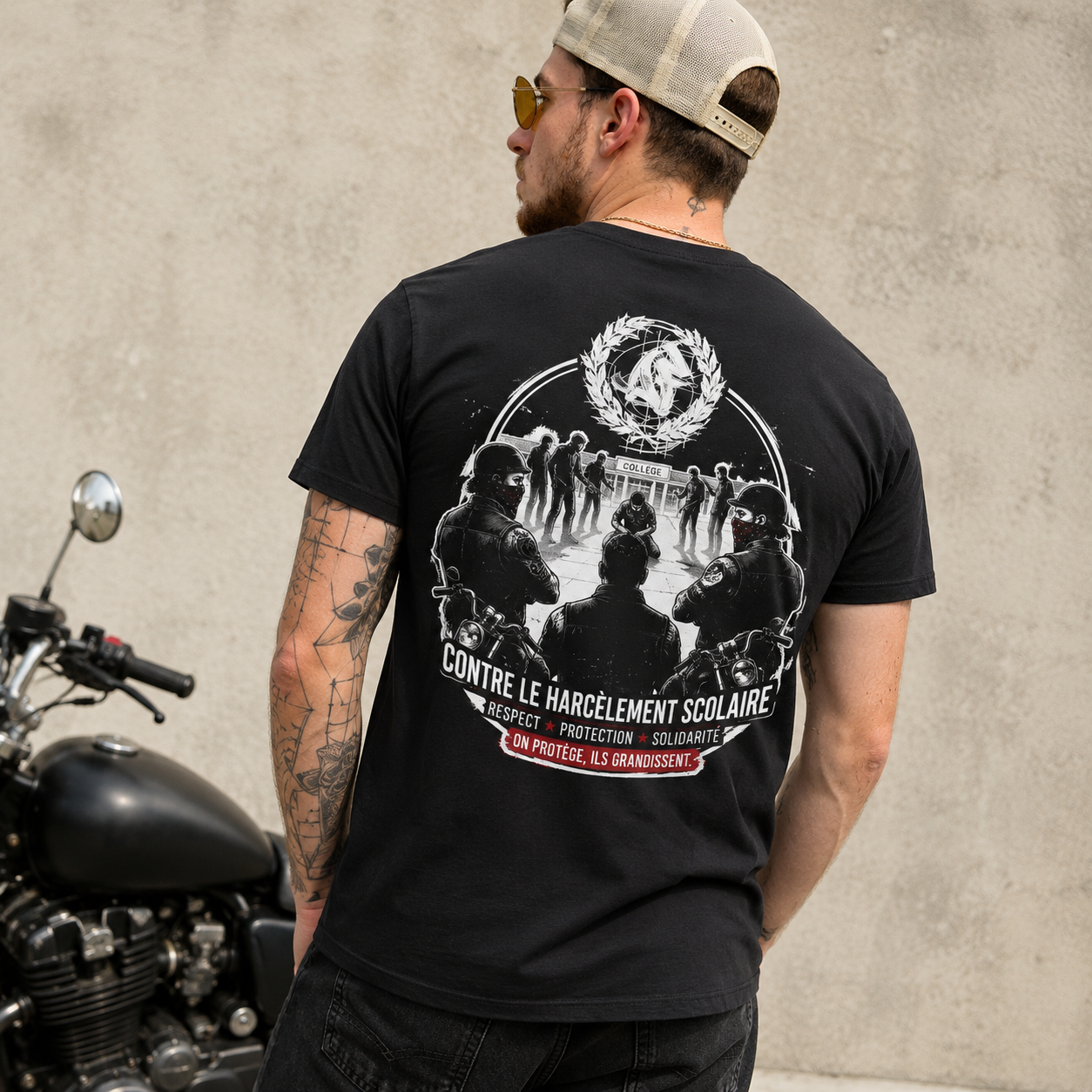T-shirt STOP HARCELEMENT Noir