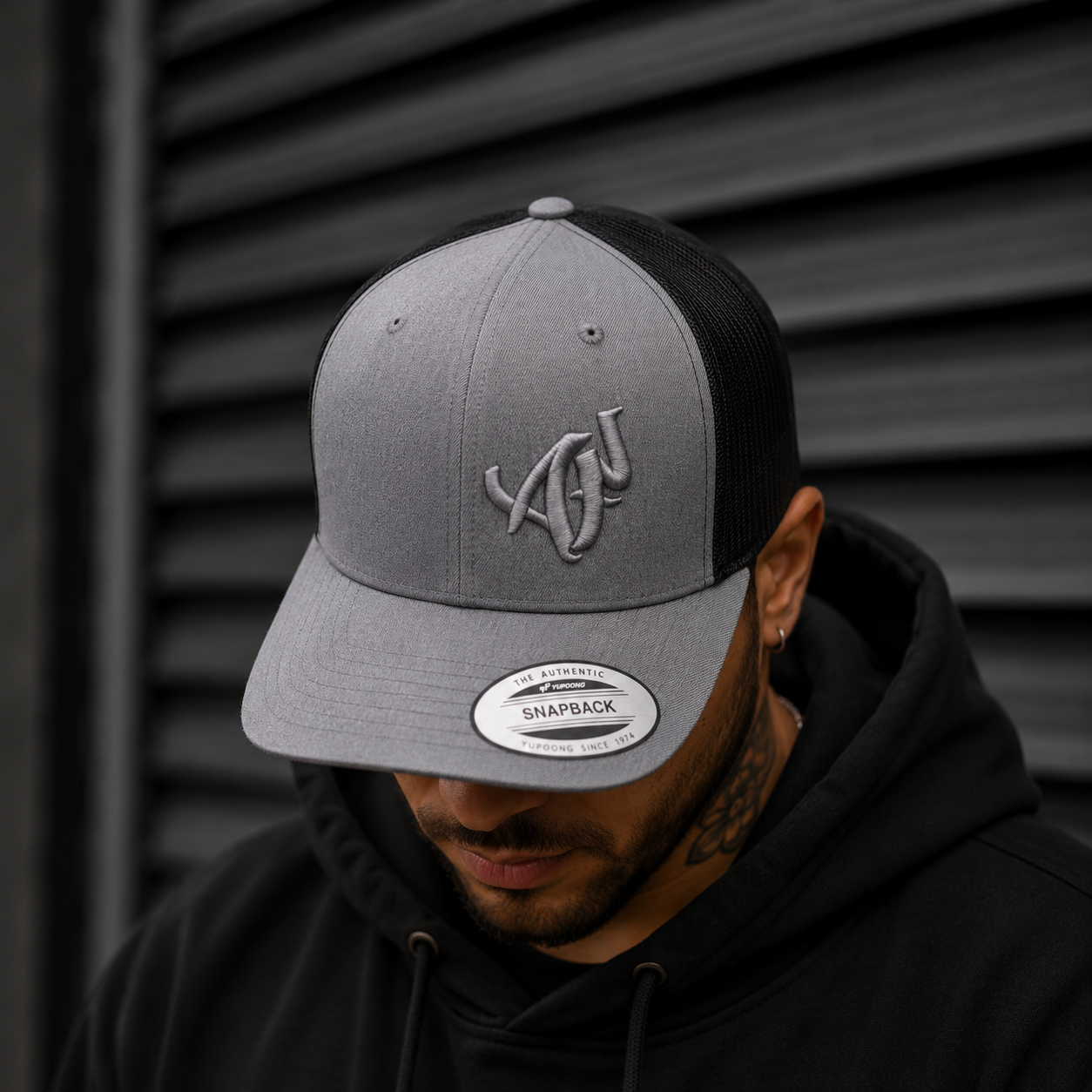 Trucker Gris et Noir  – Broderie 3D 