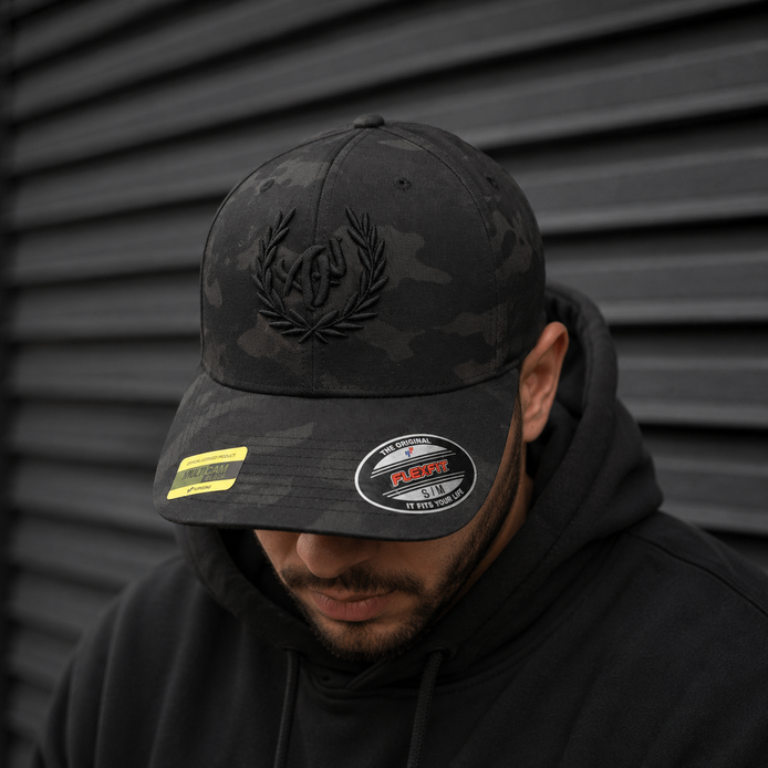 Casquette Flex Multicam Black – Broderie 3D Noir - "AF"