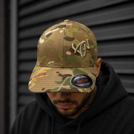 Casquette Flex Multicam  – Broderie 3D "AF" - Ton sur Ton
