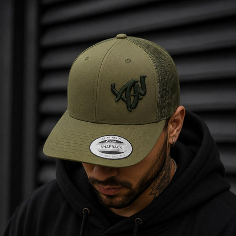 Trucker Kaki – Broderie 3D "AF" - Ton sur Ton