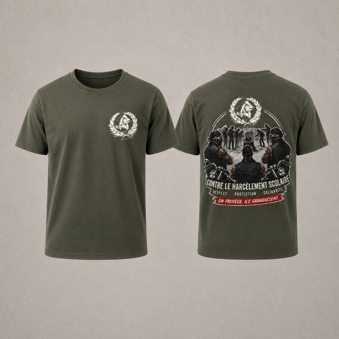 T-shirt STOP HARCELEMENT - Kaki