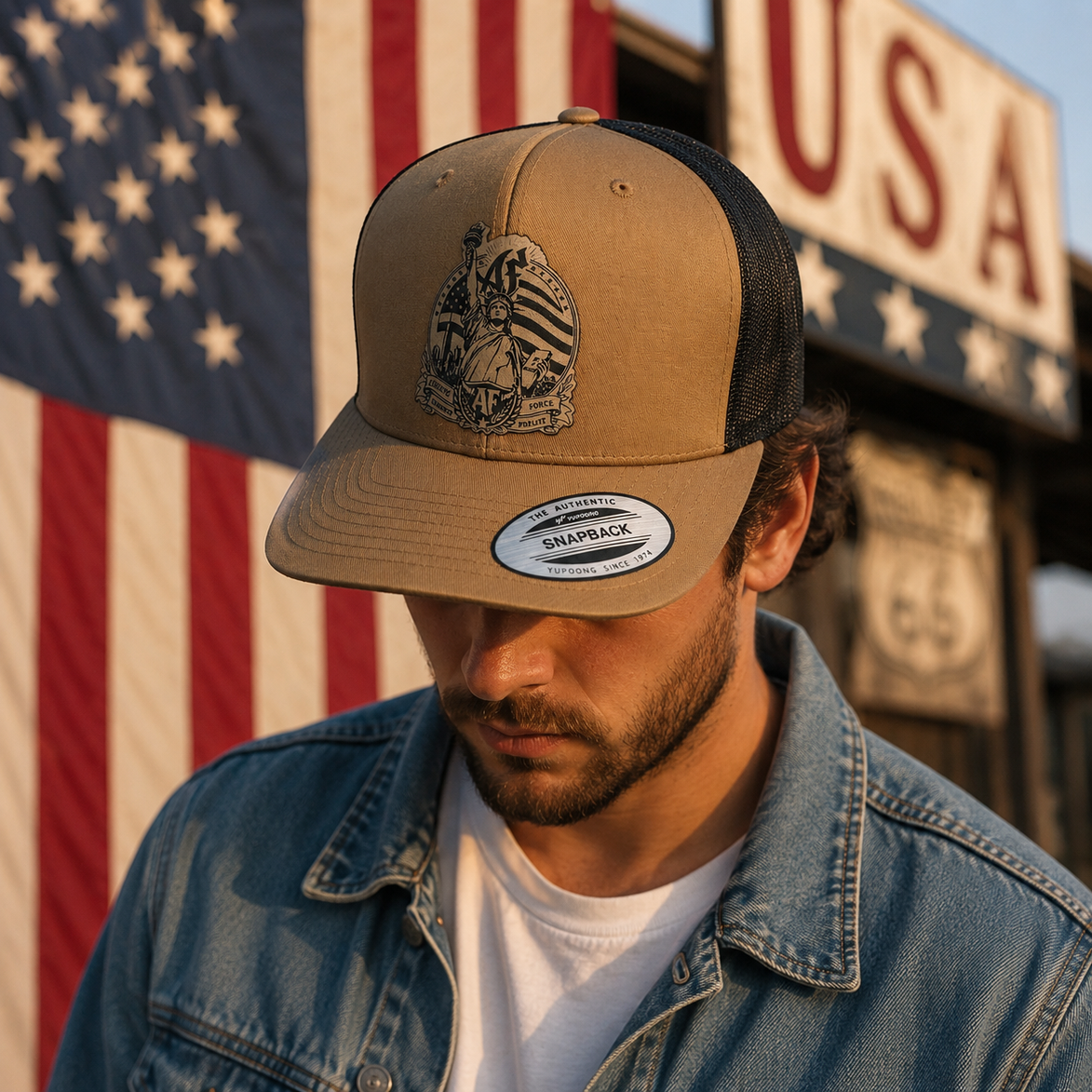 Casquette Trucker Personnalisée avec Patch Cuir PU