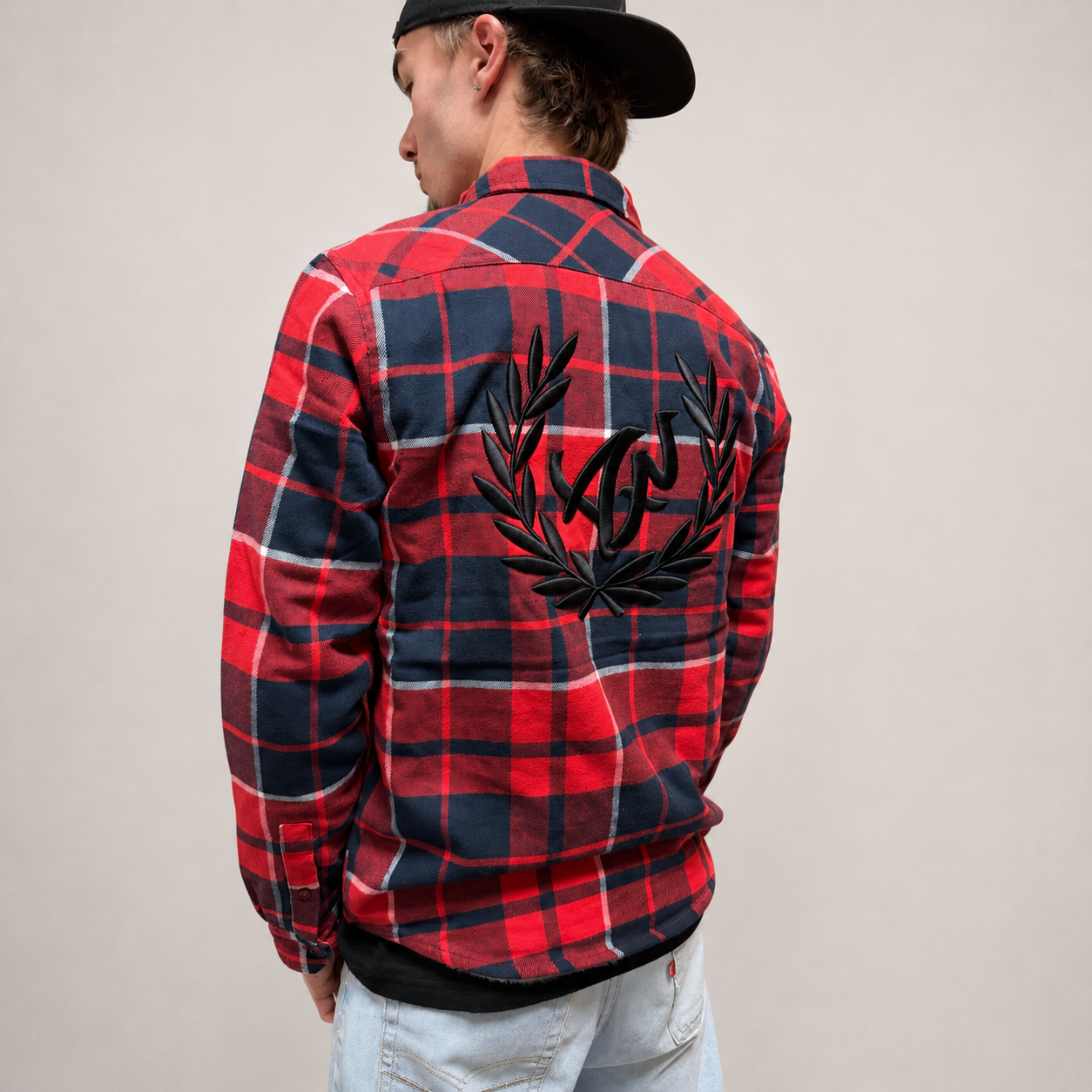 Chemise Bûcheron Sherpa Brodée 3D - Rouge