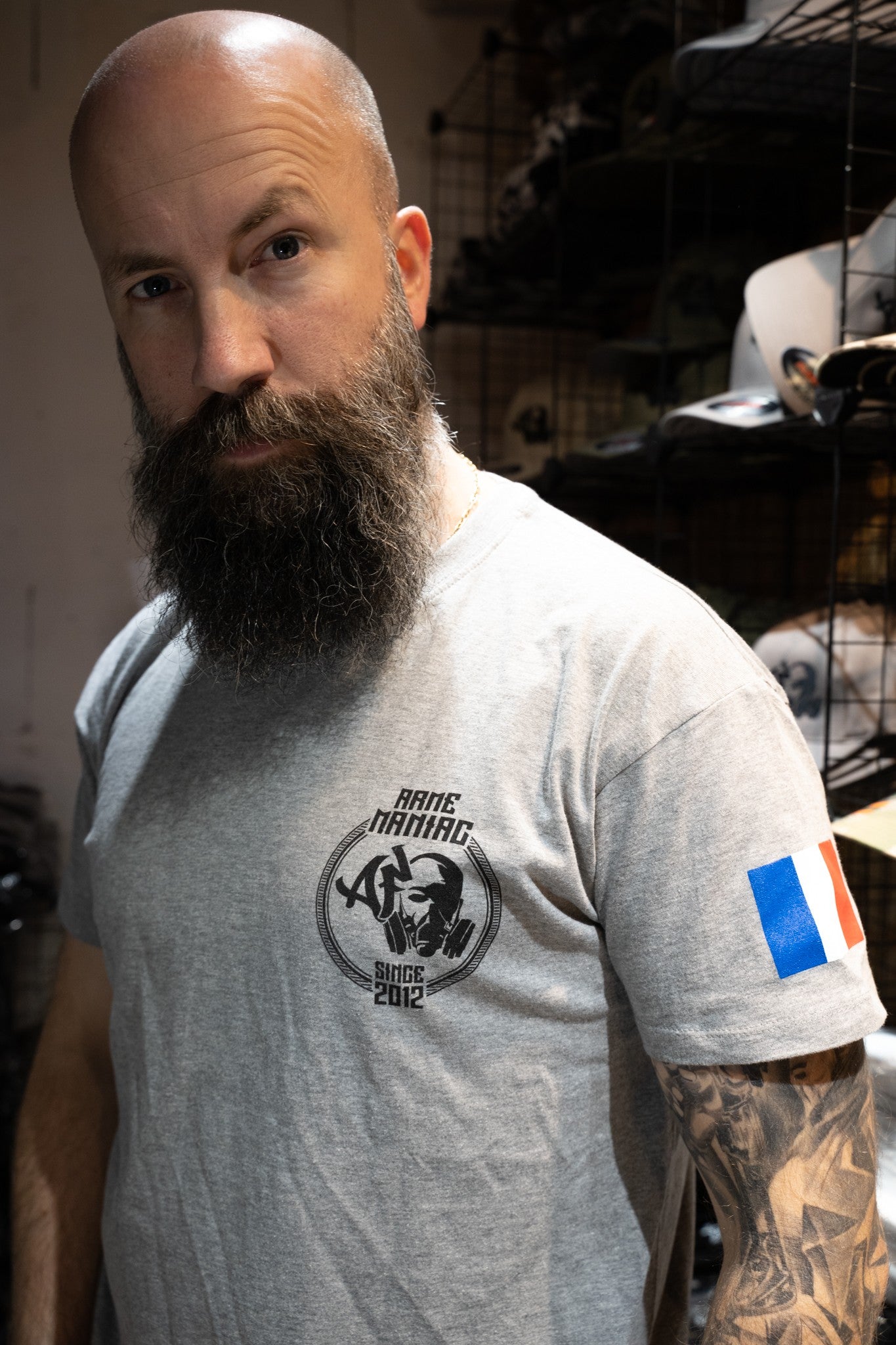 Arme Maniac gris chiné