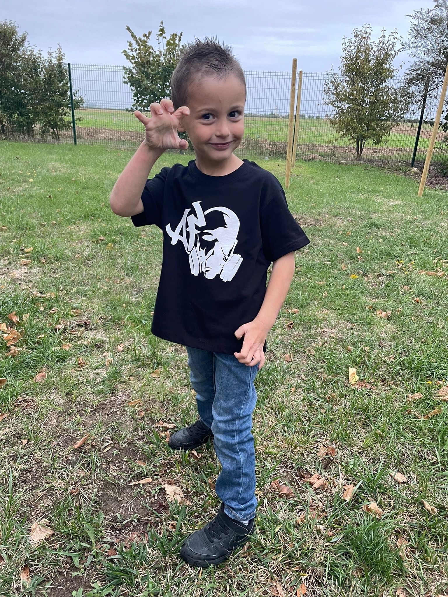 T-shirt Kid's AF CUSTOM - Noir