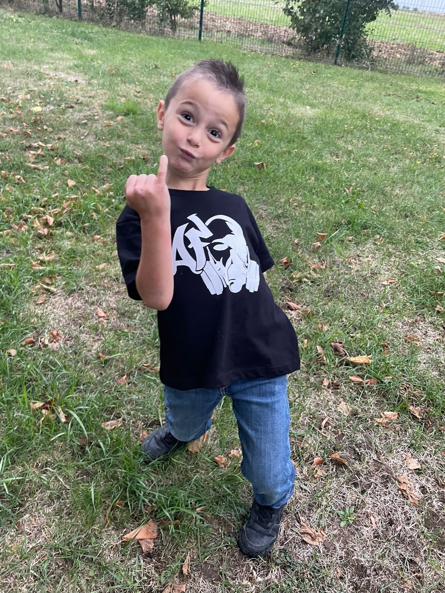 T-shirt Kid's AF CUSTOM - Noir