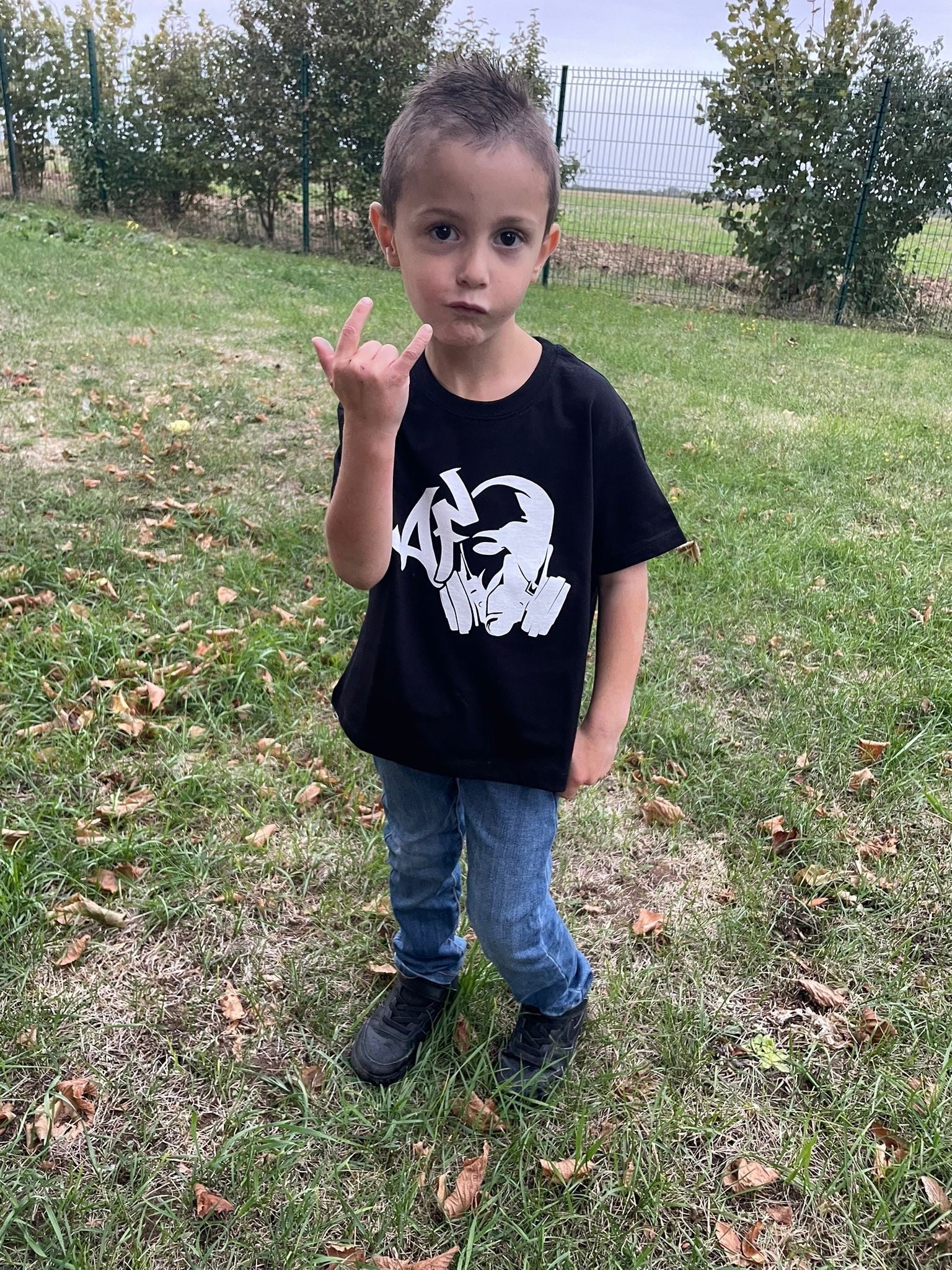 T-shirt Kid's AF CUSTOM - Noir