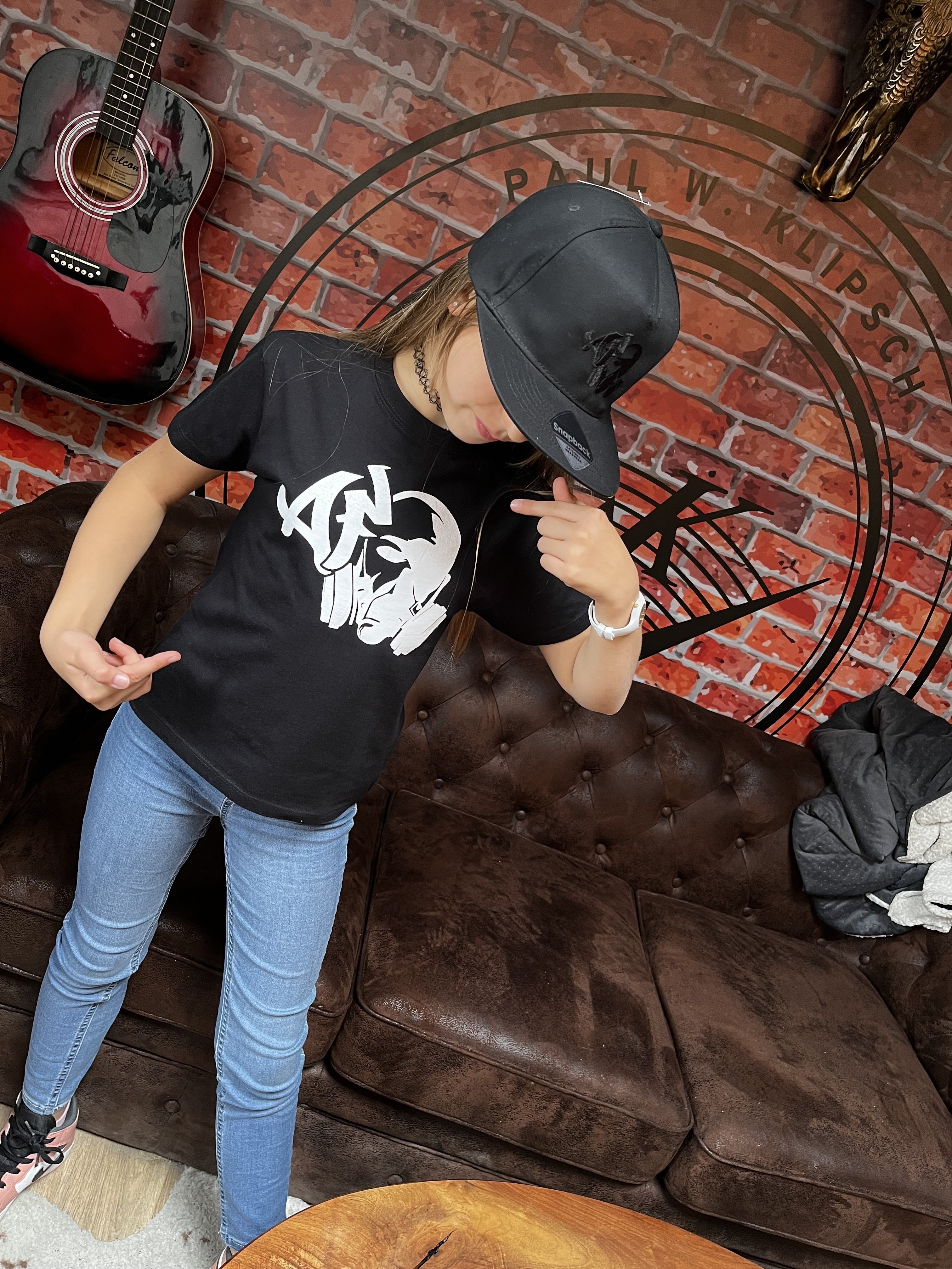 T-shirt Kid's AF CUSTOM - Noir