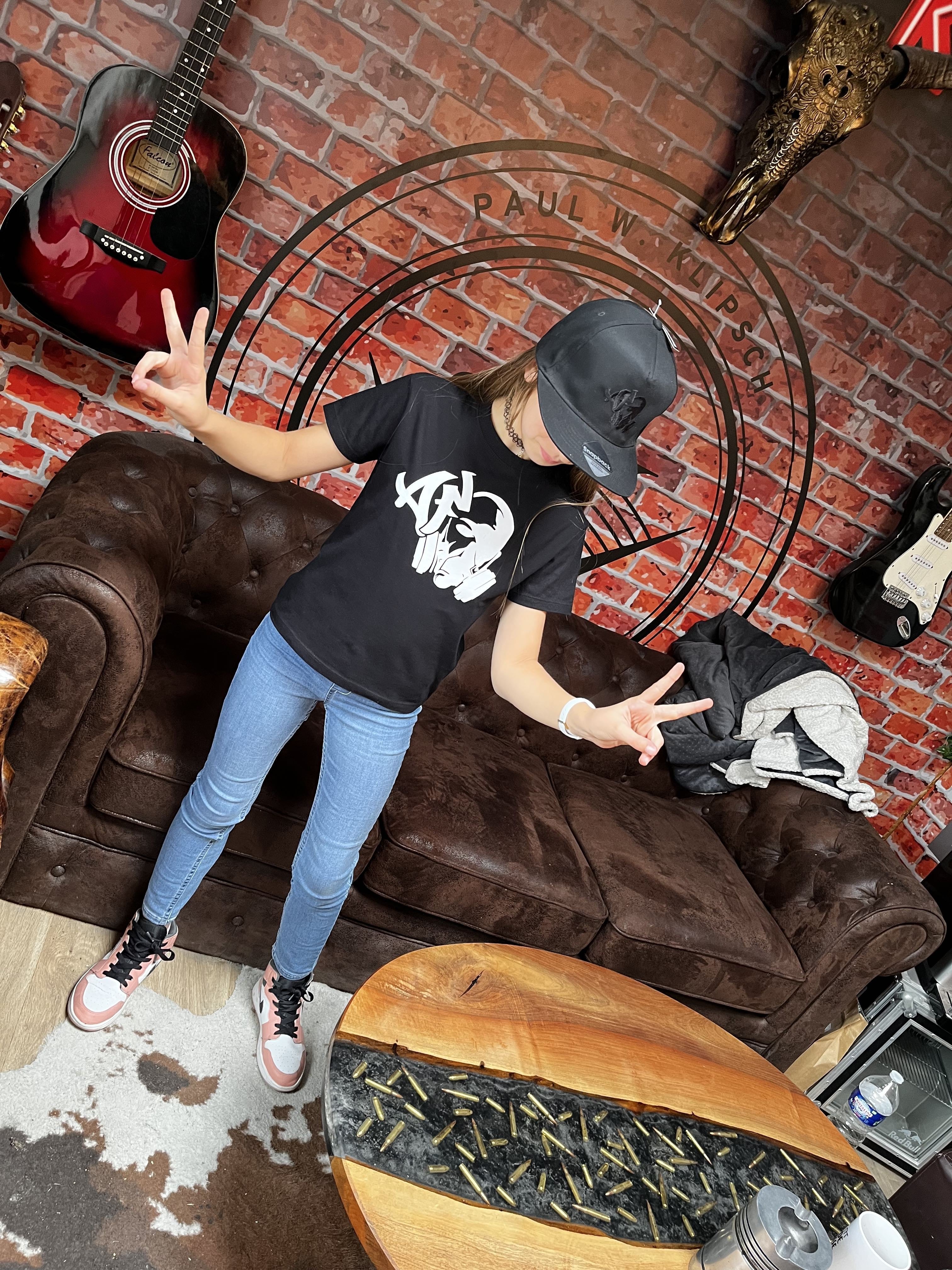 T-shirt Kid's AF CUSTOM - Noir