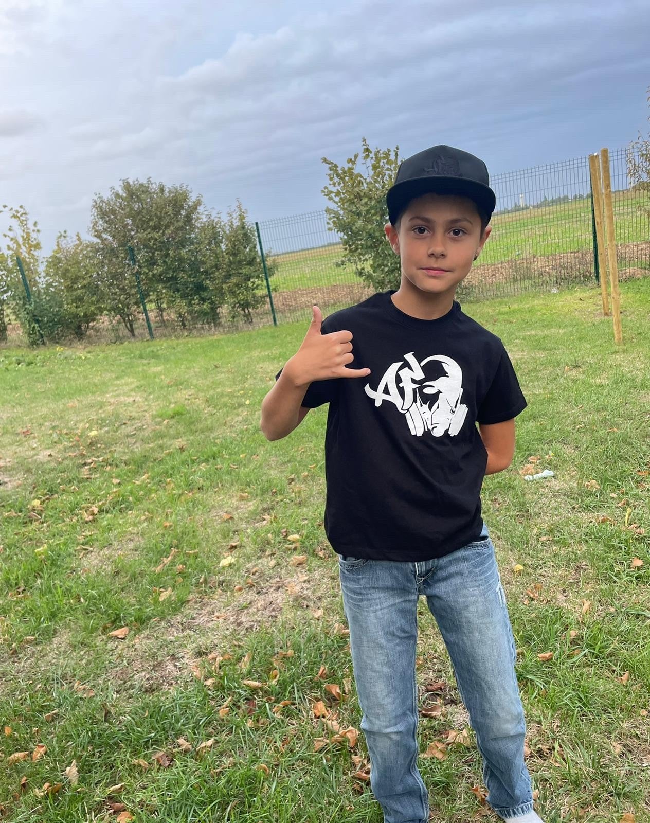 T-shirt Kid's AF CUSTOM - Noir