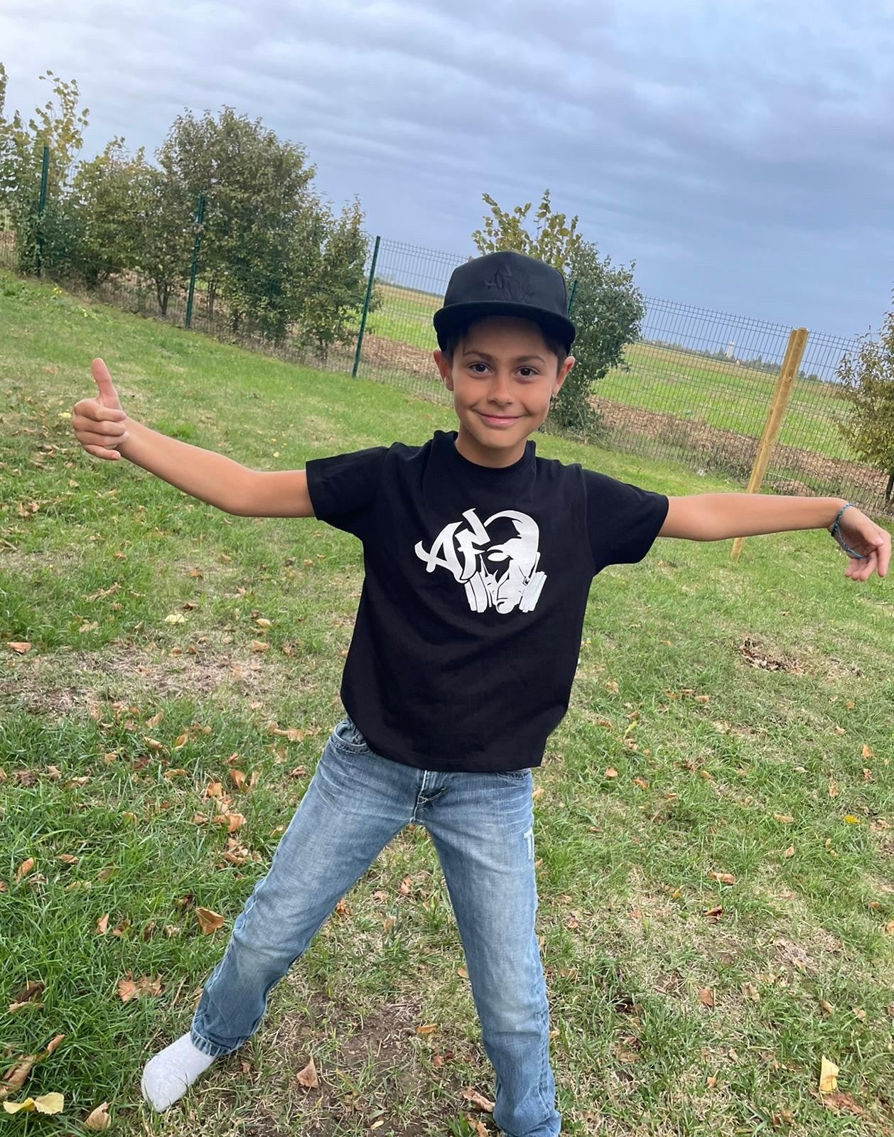 T-shirt Kid's AF CUSTOM - Noir