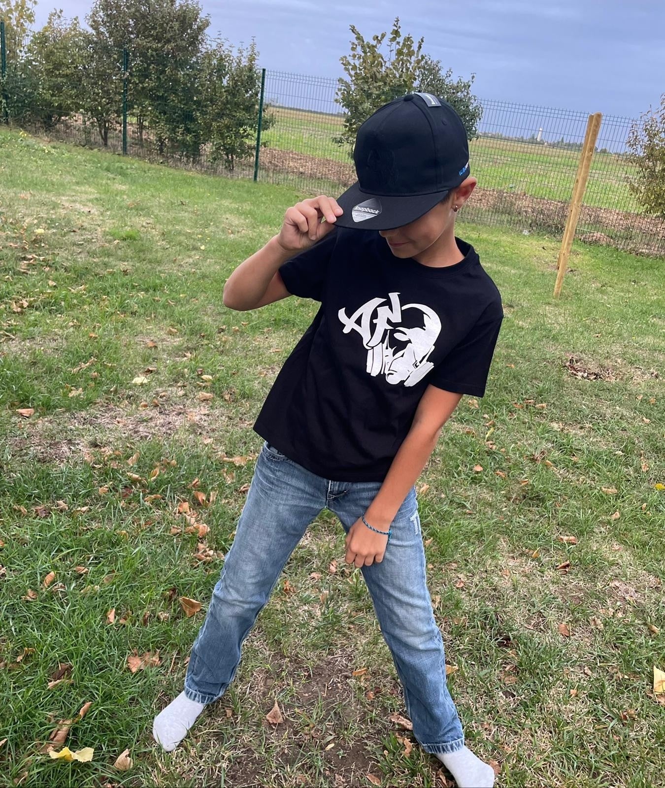 T-shirt Kid's AF CUSTOM - Noir
