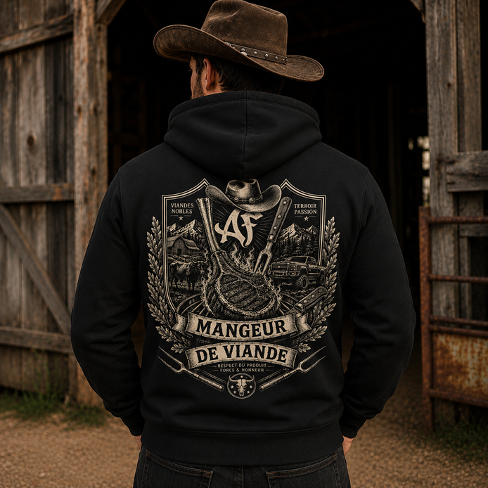 Sweat Mangeur de Viande - Monochrome