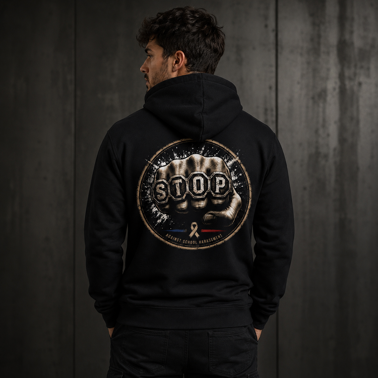 Sweat STOP HARCELEMENT Version 4 - Noir