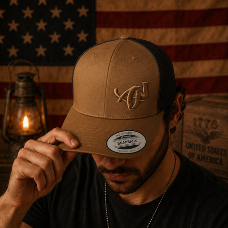 Casquette Trucker Coyote et Noir – Broderie 3D "AF" - Ton sur Ton
