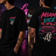 T-shirt Oversize Miami Vice - Noir
