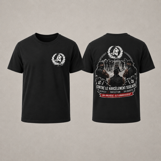 T-shirt STOP HARCELEMENT Noir