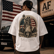 T-shirt Oversize French American Heritage - Blanc