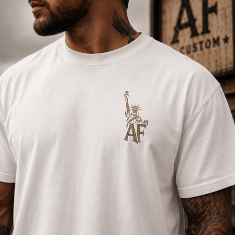 T-shirt Oversize French American Heritage - Blanc