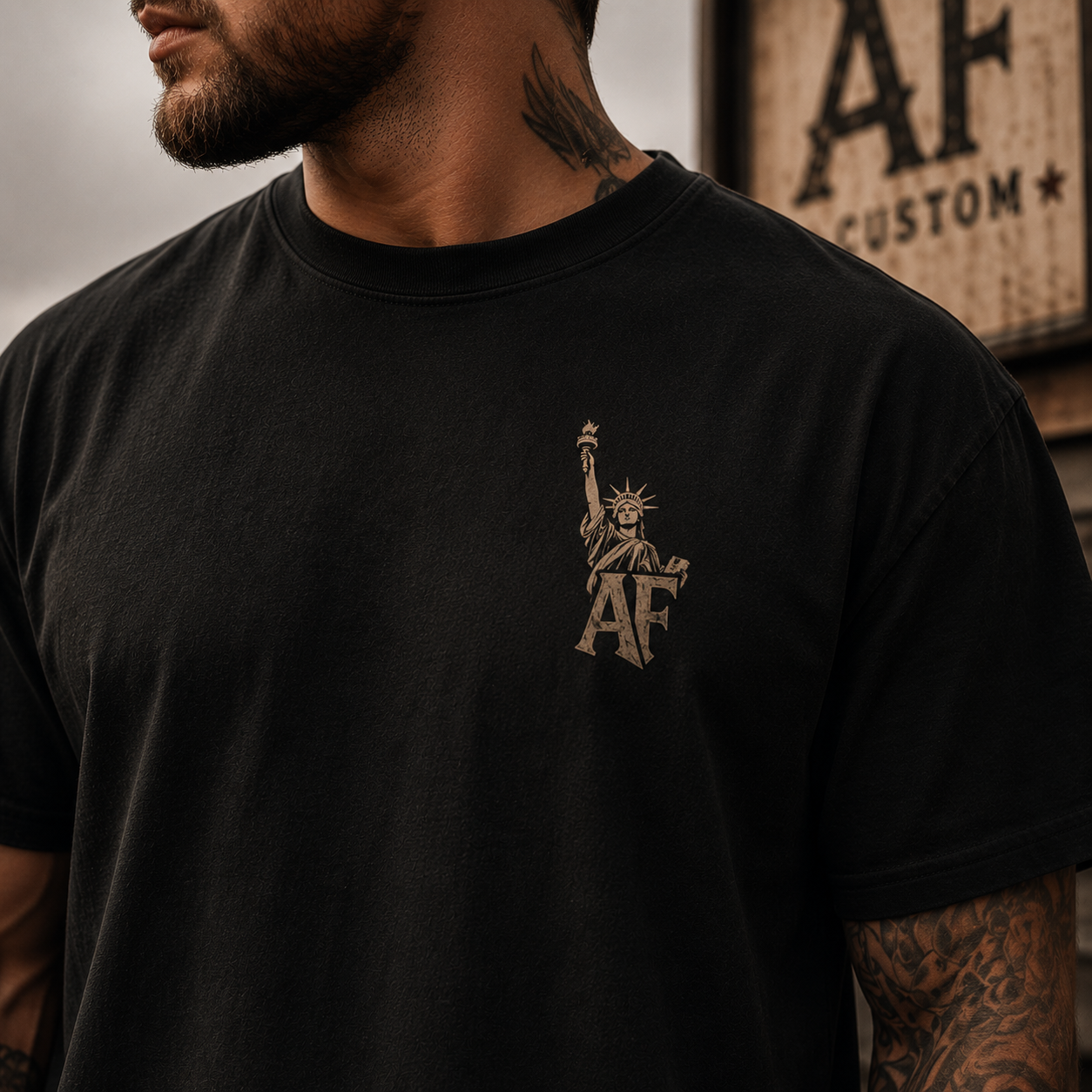 T-shirt Oversize French American Heritage - Noir