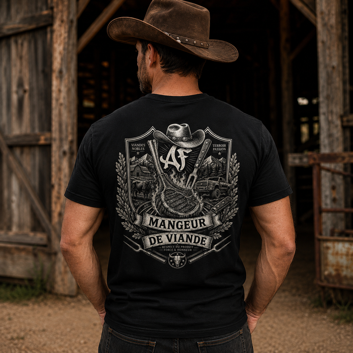 T-shirt Mangeur de Viande - Monochrome