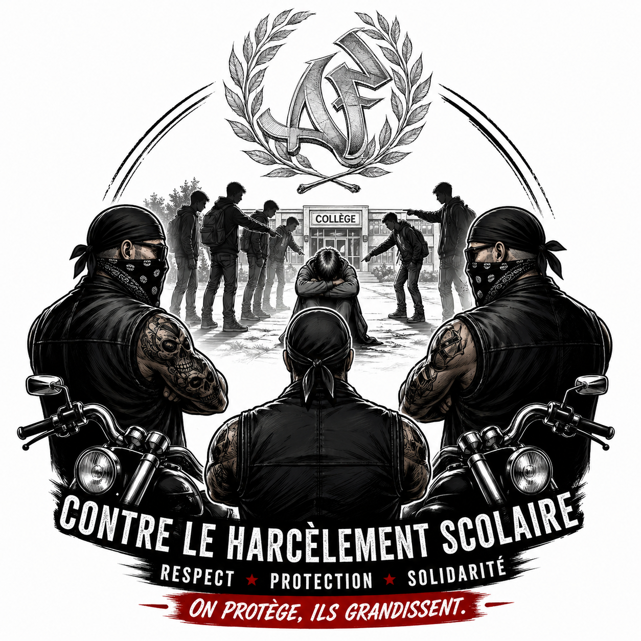 T-shirt STOP HARCELEMENT - Kaki